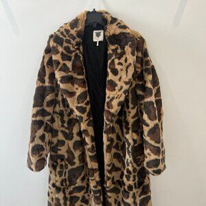 Faux Fur Animal Print Coat